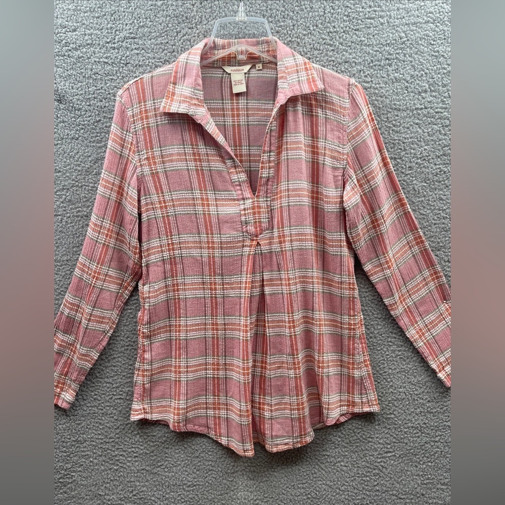Sundance Womans blouse top flowey tunic style boho hippy chic Medium 100% cotton